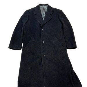 Andrew Fezza Mens Cashmere Blend Overcoat Charcoal Gray Size S42.